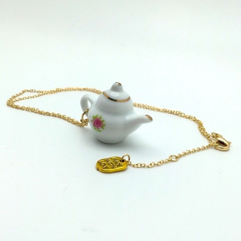 Bridgerton Ceramic Teapot Charm Necklace